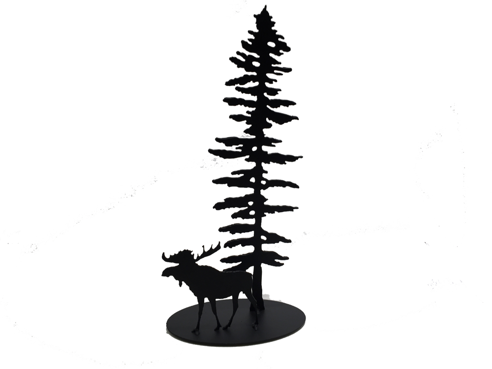 Sitka Tree with Moose - Metal Art - The Cuckoo's Nest