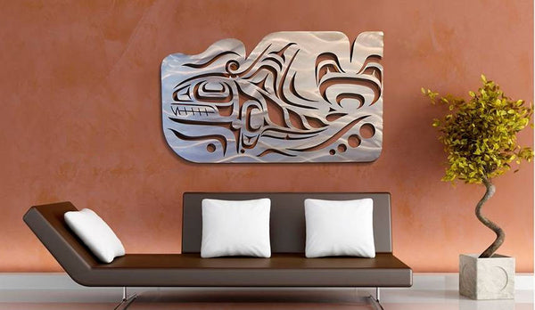 Coast Salish Whale Wall Sculpture - Metal Art - The Cuckoo's Nest - 2
