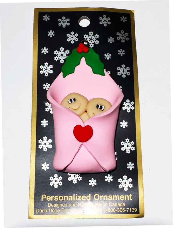 Daria Done Ems - Twins in Pink Blanket - Ornaments - The Cuckoo's Nest