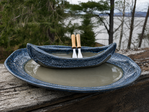 Canoe On A Lake Dip Set - River Rock