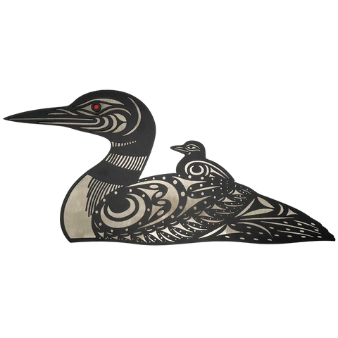First Nations Loon and Baby Wall Hanging