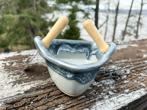 Rowboat Dip Pot - River Rock