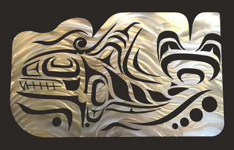 Coast Salish Whale Wall Sculpture - Metal Art - The Cuckoo's Nest - 1