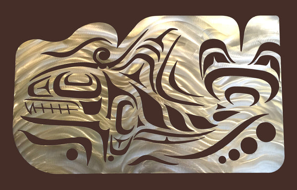 Coast Salish Whale Wall Sculpture - Metal Art - The Cuckoo's Nest - 3