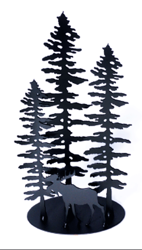 Sitka Trees With Moose - Metal Art - The Cuckoo's Nest