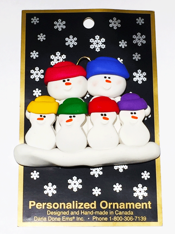 Daria Done Ems - Snowman Family of 6 - Ornaments - The Cuckoo's Nest