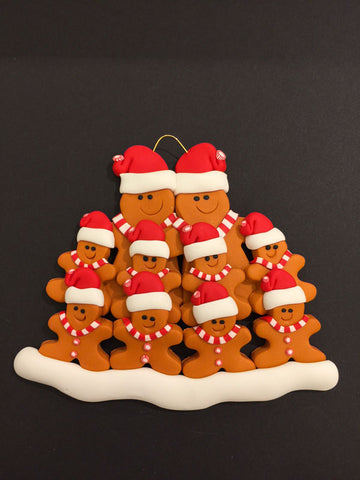 Ginger Bread Family of 10 Ornament