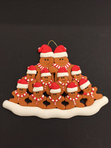 Ginger Bread Family of 11 Ornament