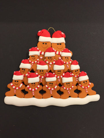 Ginger Bread Family of 14 Ornament