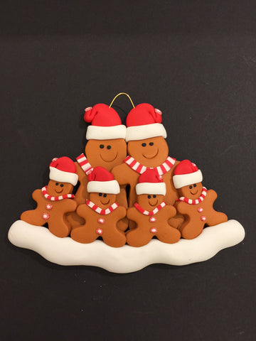 Ginger Bread Family of 6 Ornament