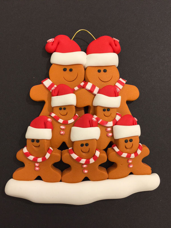 Ginger Bread Family of 7 Ornament