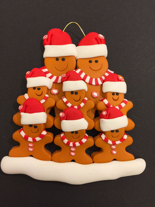 Ginger Bread Family of 8 Ornament