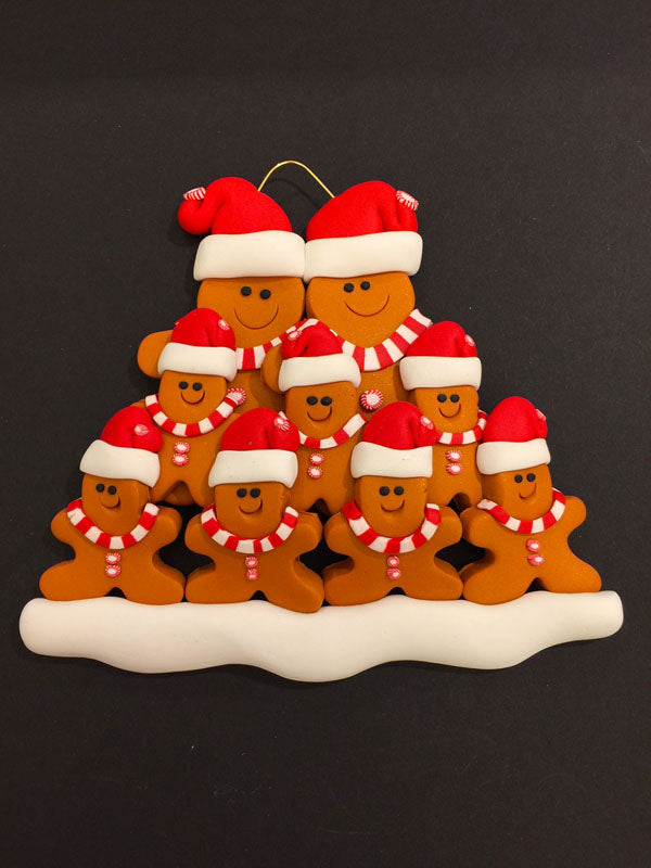 Ginger Bread Family of 9 Ornament