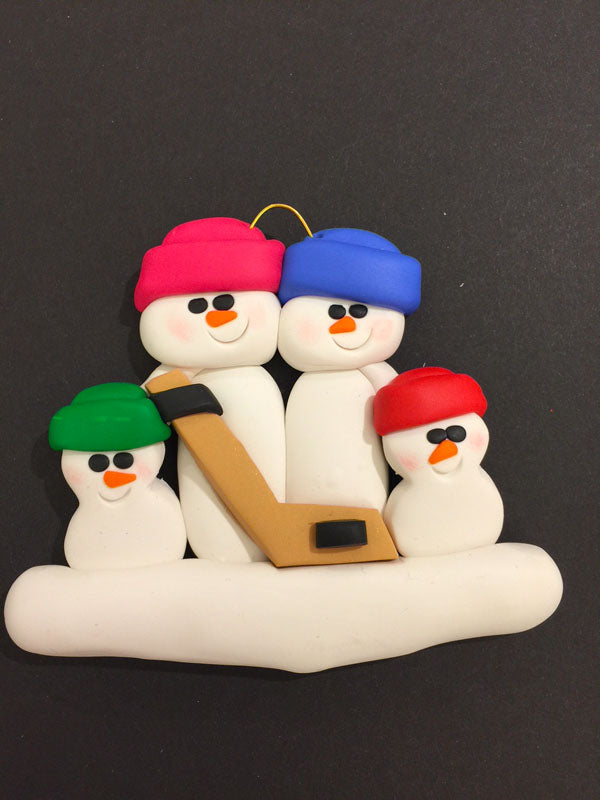Hockey Family of 4 Ornament