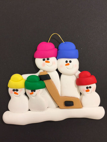 Hockey Family of 5 Ornament