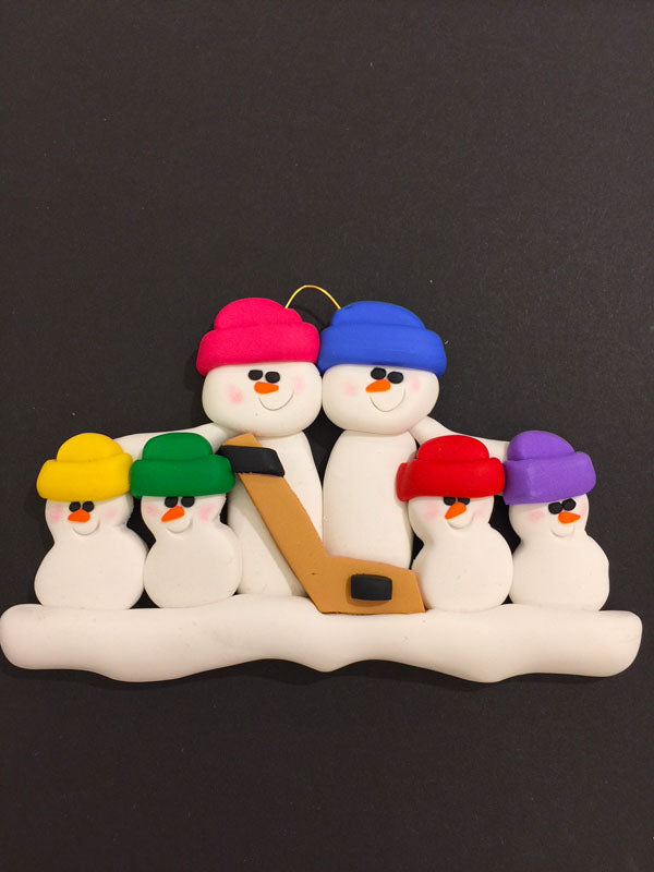 Hockey Family of 6 Ornament