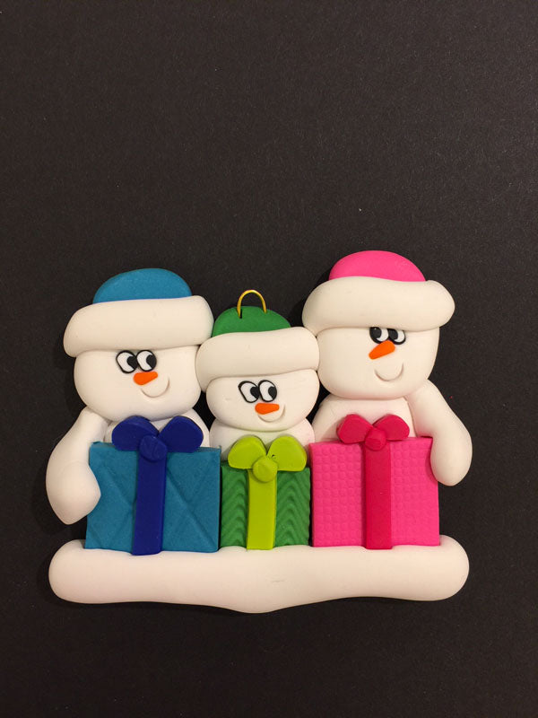 Present Family of 3 Ornament