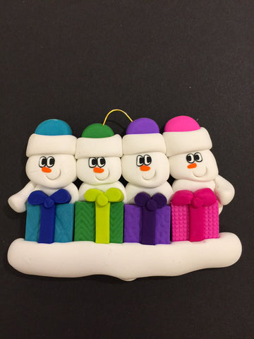 Present Family of 4 Ornament