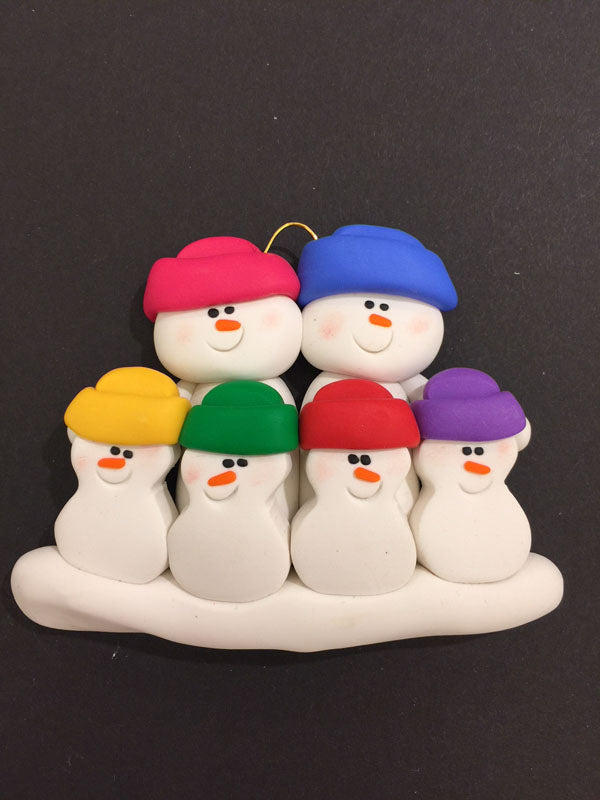 Snowman Family of 6 Ornament