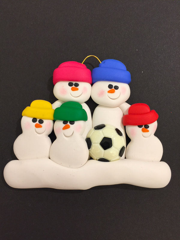Soccer Family of 5 Ornament