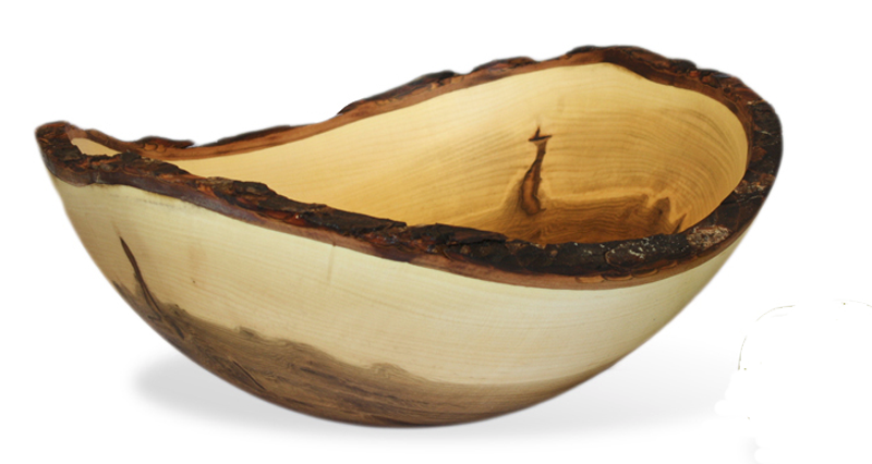 Handcrafted Ambrosia Maple Bowl with Bark - Wood Bowls & Boards - The Cuckoo's Nest - 1