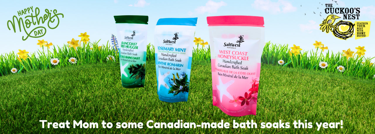 Saltwest bath soaks in west coast honey suckle, rosemart mint, and raincoat tree hugger.